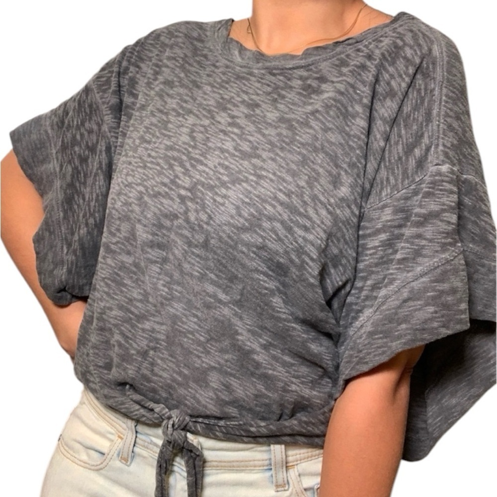 Heathered Gray Cotton Short Sleeve T-Shirt Size Medium